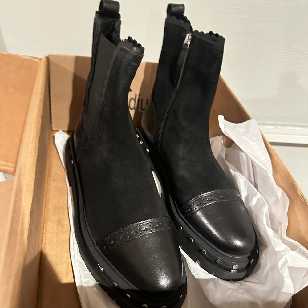 Free People Black Ankle Boots